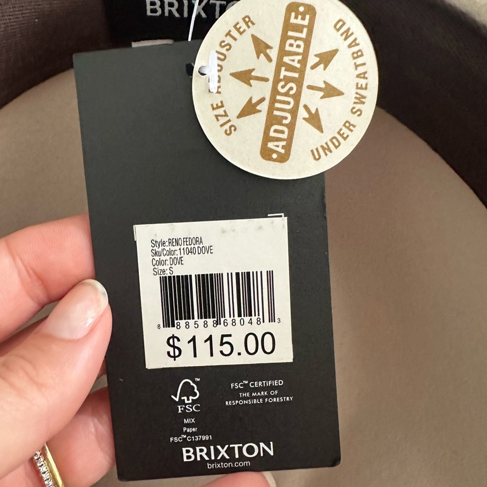Brixton Cream and Brown Hat - Picture 6 of 6